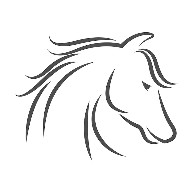Vetor projeto do ícone do logotipo do cavalo