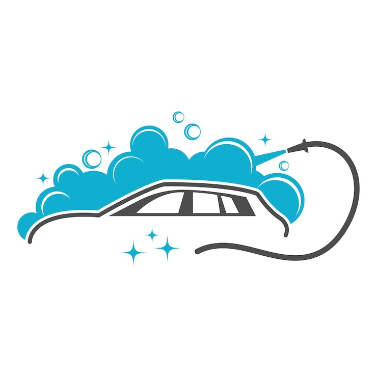 Vetor projeto do ícone do logotipo do serviço de lavagem de carros