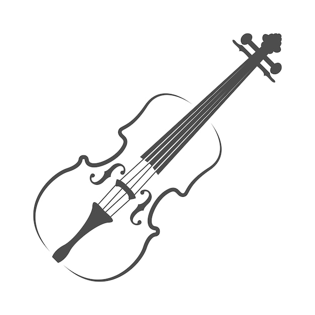 Vetor projeto do ícone do logotipo do violino