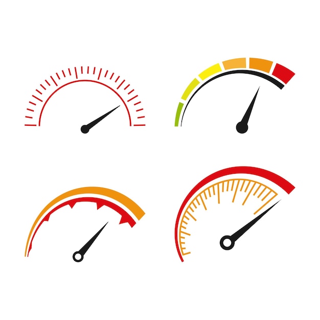 Vetor projeto do ícone do velocímetro conjunto modelo de pacote isolado