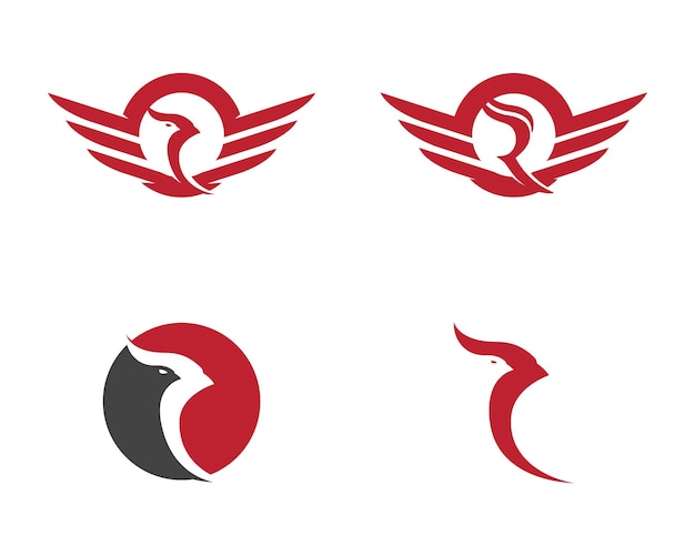 Projeto do ícone do vetor do modelo de logotipo falcon wing