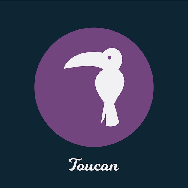 Projeto do ícone plano de tucano, elemento de símbolo de logotipo