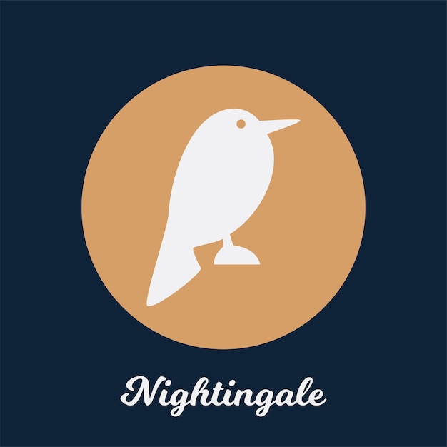 Projeto do ícone plano nightingale, elemento de símbolo de logotipo