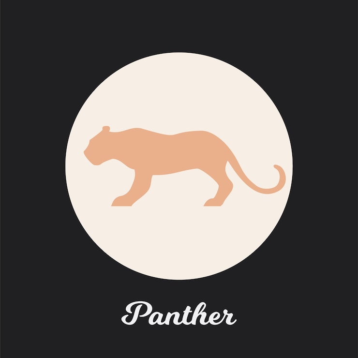 Vetor projeto do ícone plano panther, elemento de símbolo de logotipo