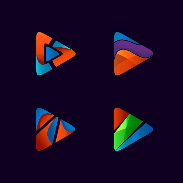 Projeto do logotipo da coleção de ícones do Play