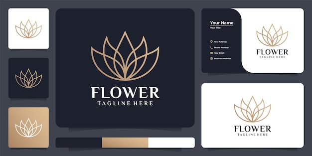 Projeto do logotipo da flor de lótus Bloom para hotel e resort spa