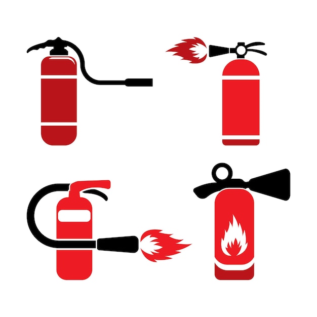 Projeto do logotipo da ilustração do vetor do ícone do extintor