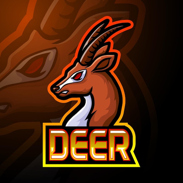 Projeto do logotipo da mascote deer e sport