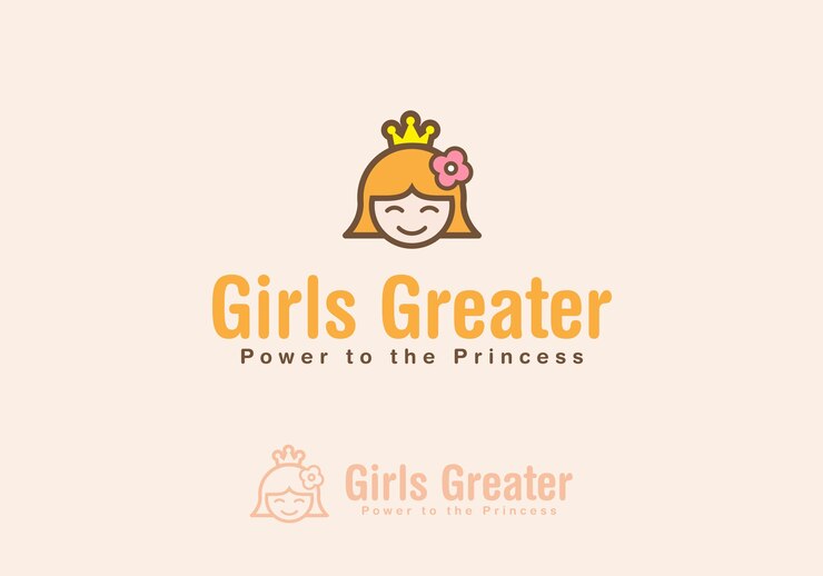 Vetor projeto do logotipo da menina