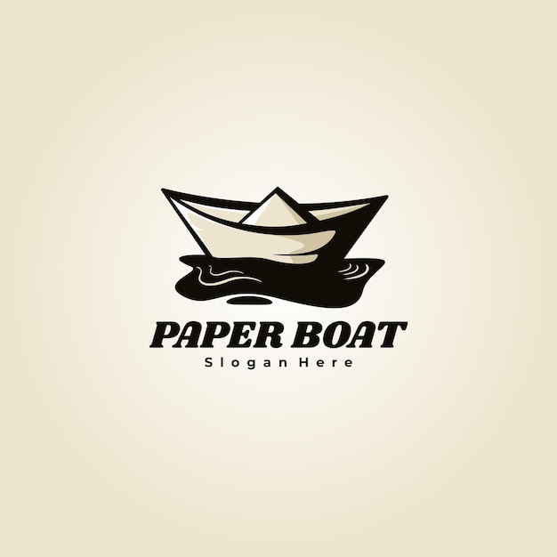 Projeto do logotipo do barco de papel