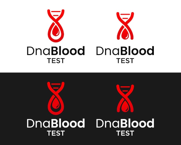 Vetor projeto do logotipo do laboratório de pesquisa de saúde de exame de sangue de dna