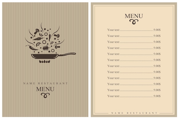 Projeto do menu do restaurante