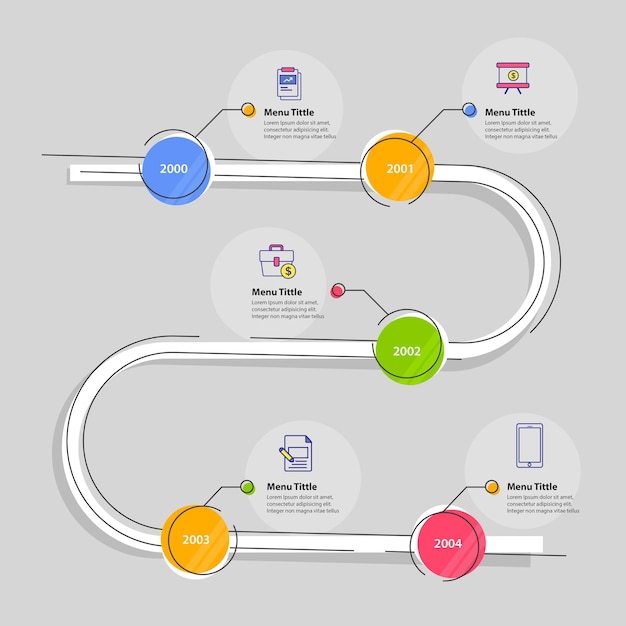 Projeto do modelo do infográfico da linha do tempo