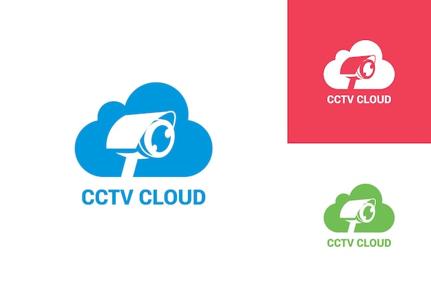 Projeto do modelo do logotipo da nuvem cctv