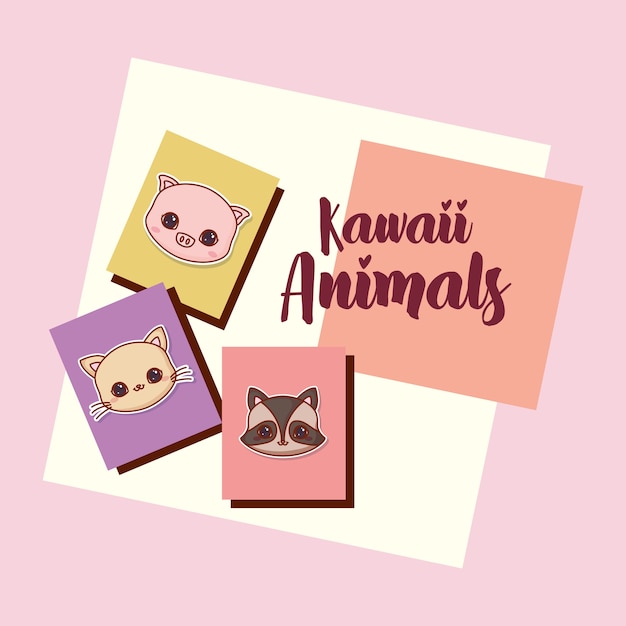 Projeto dos animais do kawaii