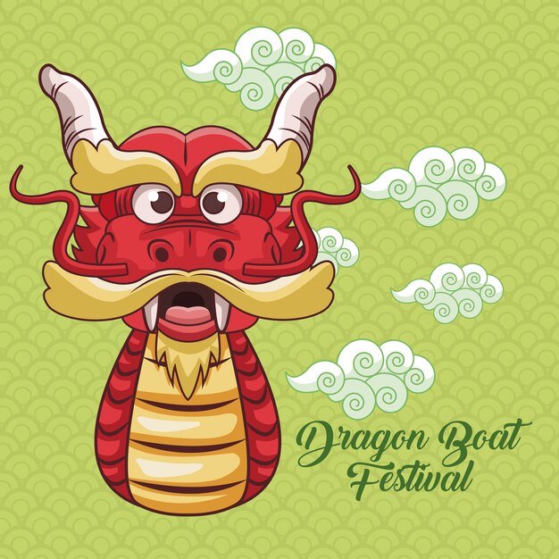 Projeto dos desenhos animados do festival de barco de dragão