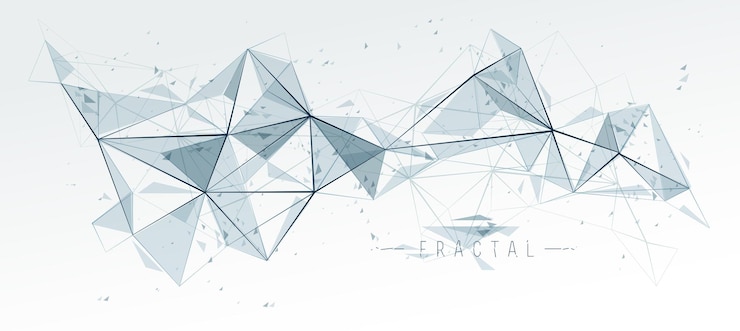 Vetor projeto fractal de objeto de malha com linhas conectadas vetor abstrato, elementos poligonais de baixo poli em perspectiva 3d, tema de ciência e tecnologia.