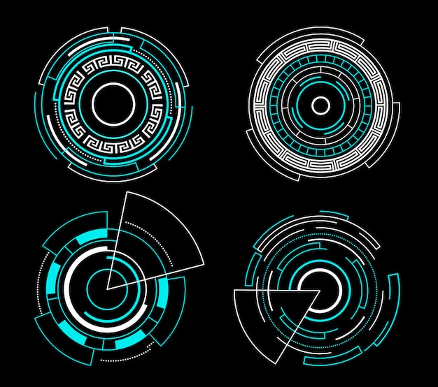 Vetor projeto futurista da tecnologia do vetor do hud futurista azul da relação do círculo.