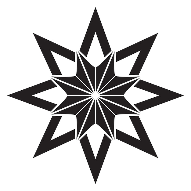 Vetor projeto geométrico abstrato do ícone do vetor da estrela ícone liso do floco de neve
