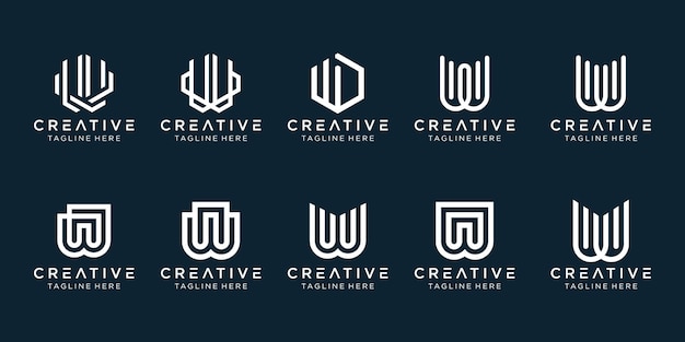 Projeto inicial do ícone do logotipo w para negócios de tecnologia de esporte de moda simples