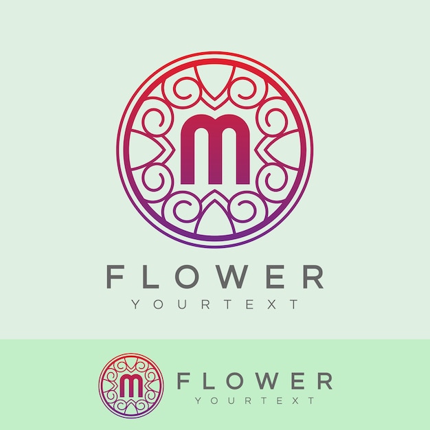 Projeto inicial do logotipo da letra m da flor