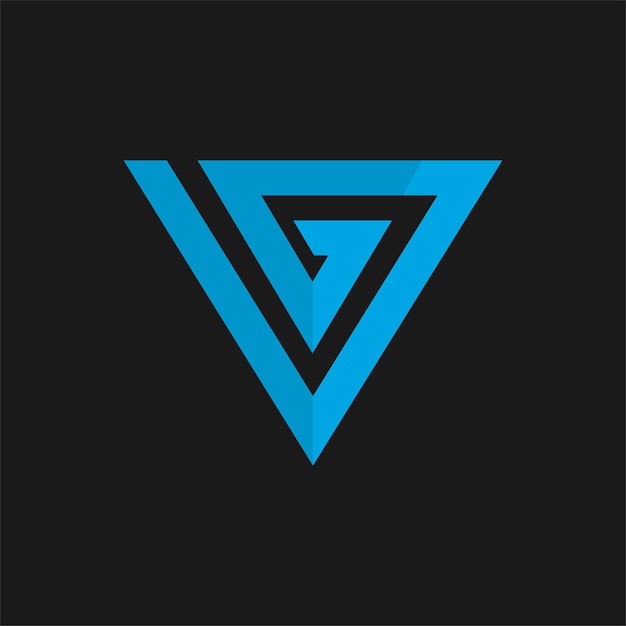 Vetor projeto inicial do vetor do logotipo vg ou gv
