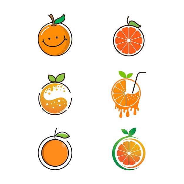 Projeto laranja fresco ícone ilustração vetorial