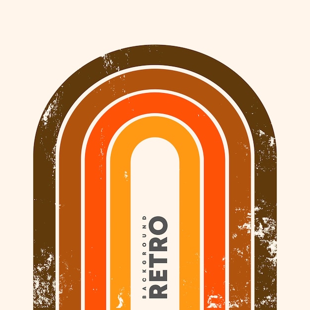 Projeto retro do arco-íris com textura vintage grunge. ilustração vetorial