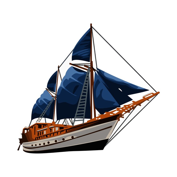 Vetor projeto vetorial de barco phinisi