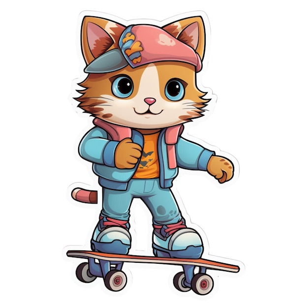 projeto vetorial de gato de skate