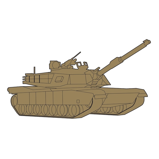 Projeto vetorial delineado realista de tanque blindado
