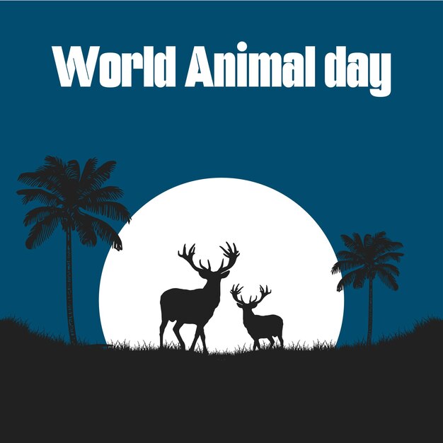 Vetor projeto vetorial do dia mundial dos animais