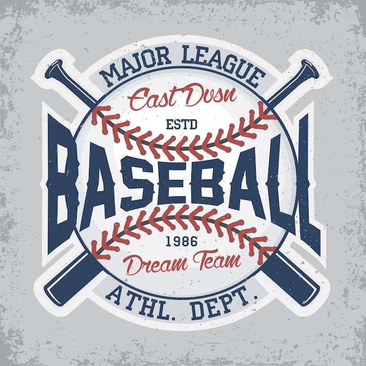 Vetor projeto vintage, emblema de tipografia de beisebol, logotipo de esportes