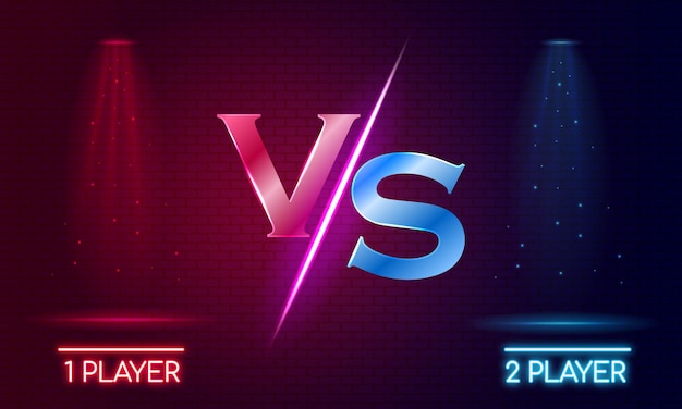 Projetor de batalha em branco de imagem de banner futurista brilhando piso de pedestal para vs boxe