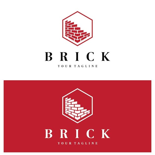 projetos criativos de logos de tijolos para edifícios edifícios arquitetônicos engenharia civil lojas de materiais de construção