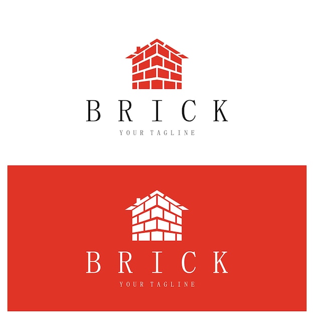 projetos criativos de logos de tijolos para edifícios edifícios arquitetônicos engenharia civil lojas de materiais de construção