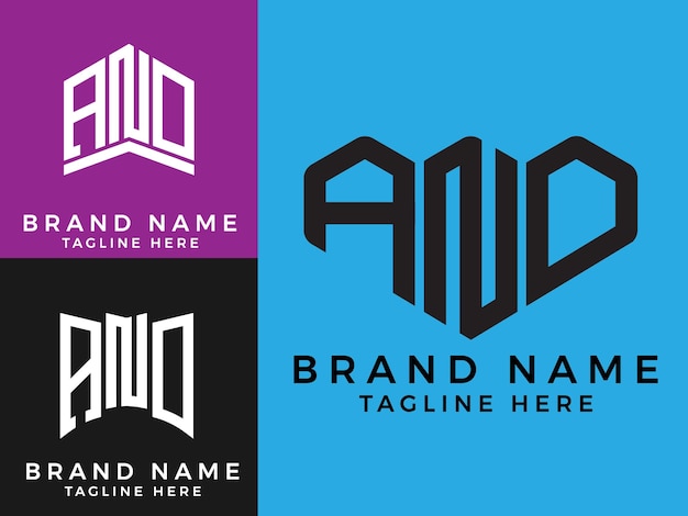 Projetos criativos do logotipo do pacote de letras iniciais aaa.