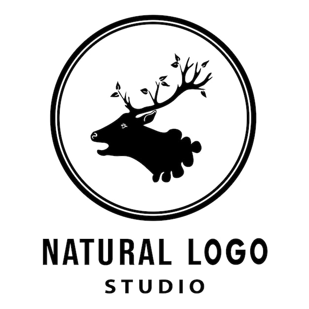 Vetor projetos de estúdio de logotipo natural