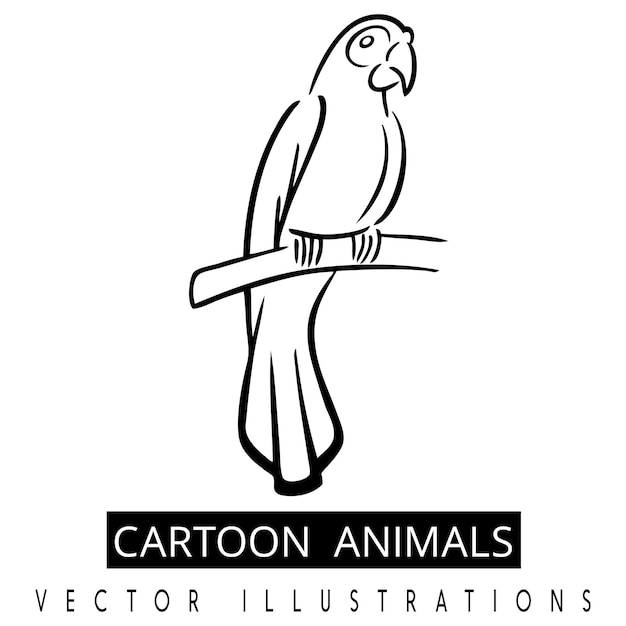 Projetos de ilustrações vetoriais de animais dos desenhos animados