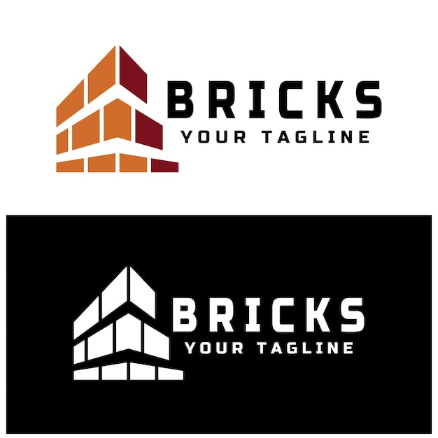 projetos de logos de tijolos para edifícios edifícios arquitetônicos engenharia civil lojas de materiais de construção