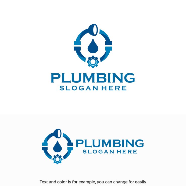 Projetos de logotipo de serviço de encanamento Modelo com símbolo de água