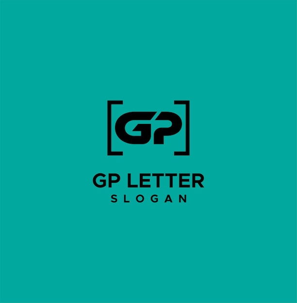 Vetor projetos de logotipo e ícone de carta gp