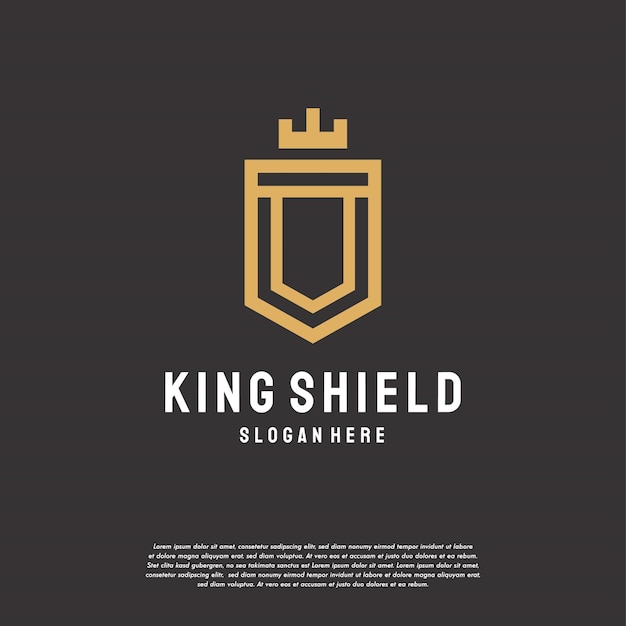 Projetos de logotipo king shield, modelo de logotipo luxury shield