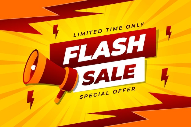 Vetor promoção de banner de venda em flash