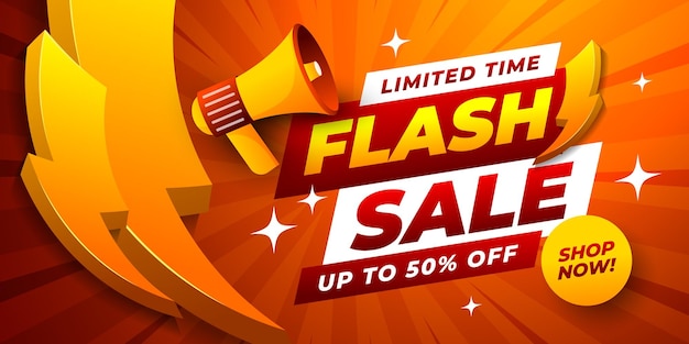 Promoção de banner de venda em flash