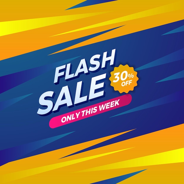 Promoção de desconto de venda flash publicidade especial postagem em banner de mídia social