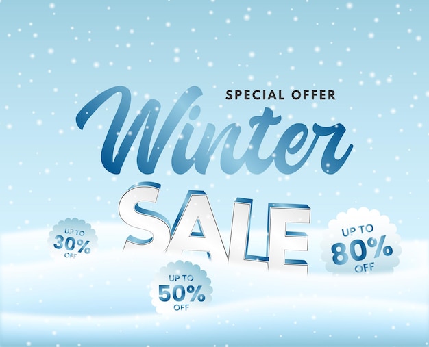 Promoção de desconto no Winter Sale Flayer Snow Hill