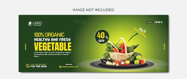 Promoção de entrega de vegetais e mercearia saudável mídia social post banner web modelo instagram