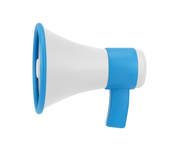 Promoção de marketing de ícones 3D de chifre ou megafone