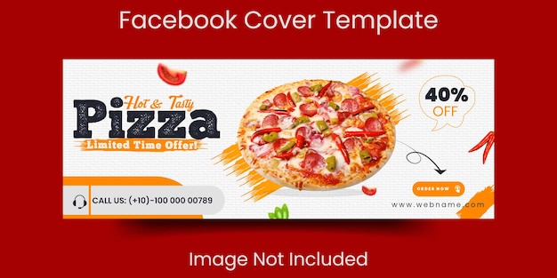 Promoção de menu de restaurante e comida e modelo de banner de capa do facebook de mídia social